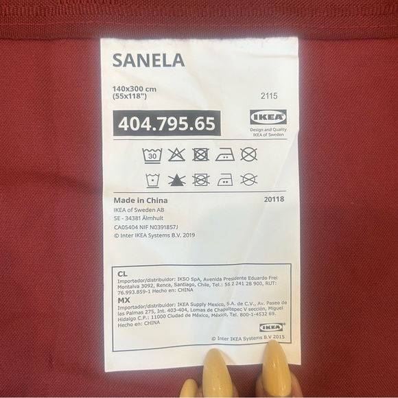 IKEA SANELA Velvet Curtain Panel Set 2 Cranberry Merlot Romantic Goth Cotton - Picture 4 of 5